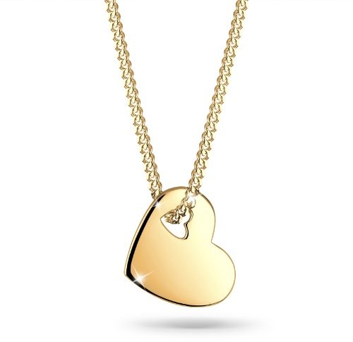 Goldhimmel Złoty naszyjnik niebo serce Srebrny pozłacany, kolor: złoto, rozmiar: 45 cm 0107551311_45