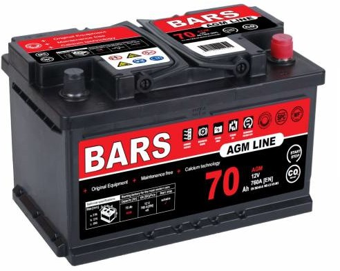 Fiamm Bars AGM Line 12V 70Ah 760A L3 Start&Stop BM70