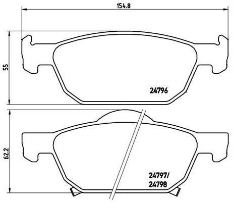 BREMBO Zestaw klocków hamulcowych, hamulce tarczowe P 28 044