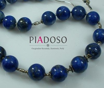 Arande LAPIS LAZULI duży piękny naszyjnik SREBRO 1093567478