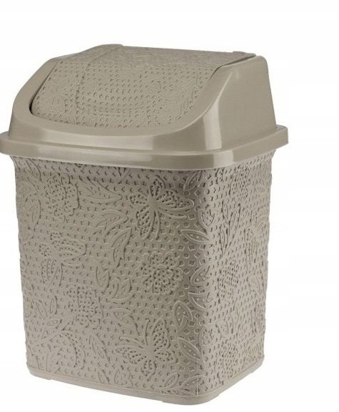 Kosz Uchylny Fancy 6,5 L Na Śmieci Odpadki Taupe