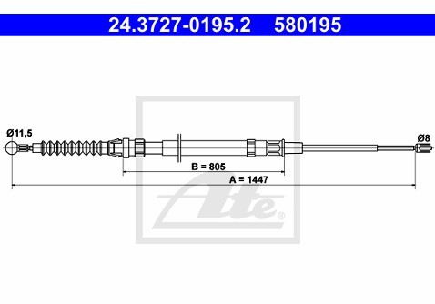 ATE LINKA HAM 24.3727-0195.2 SKODA YETI 1.2TSI 15-/ VW SCIROCCO 2.0 R 14-/ AUDI A3 RS3 QUATTRO 11-12/ SEAT ALTEA 1.6TDI 10- 24.3727-0195.2