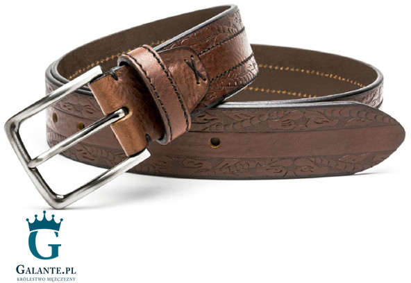 Miguel Bellido Brązowy pasek skórzany casual jeans Miguel Bellido 4980-40-1612-13 4980-40-1612-13