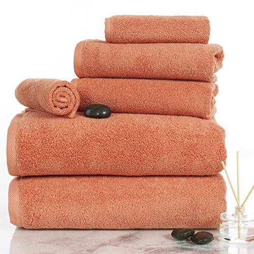Lavish Home 100% bawełny Egyptian Zero Twist Towel 6 piece Set 67-0017-BRI