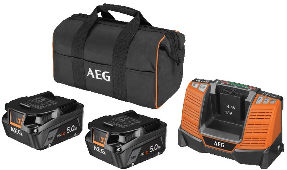 AEG Powertools Zestaw akumulatorów 5 Ah z ładowarką Powertools SET LL1850SHD 4935478945