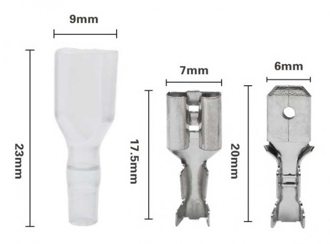 LP Zestaw konektorów 6,3mm+koszulki 100szt. E5933 LEC-ZLA0984