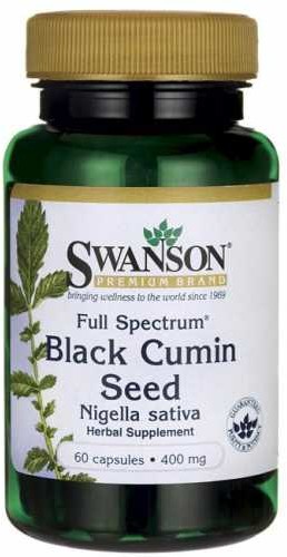 SWANSON Nasiona czarnego kminu czarnuszki FS Black Cumin Seed 400mg 60 kapsułek