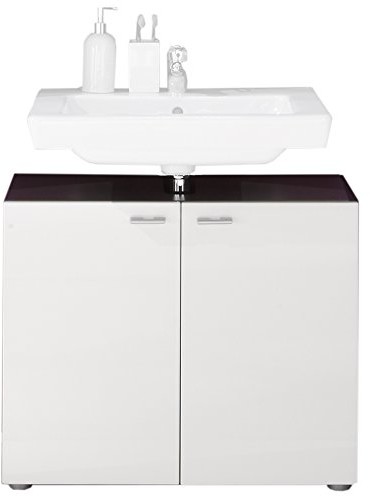 Trendteam tt30103 łazienka szafka pod umywalkę, biała wysoki połysk, korpus imitacja Grafitowy, szer. x wys. x głęb. 72 x 63 x 35 cm 1330-301-03