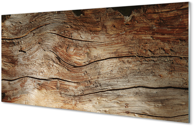 Tulup.pl Szklany Panel Drewno deska słoje 100x50cm