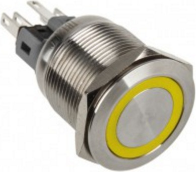DimasTech Przycisk LED 22mm Żółty PD102 PD102