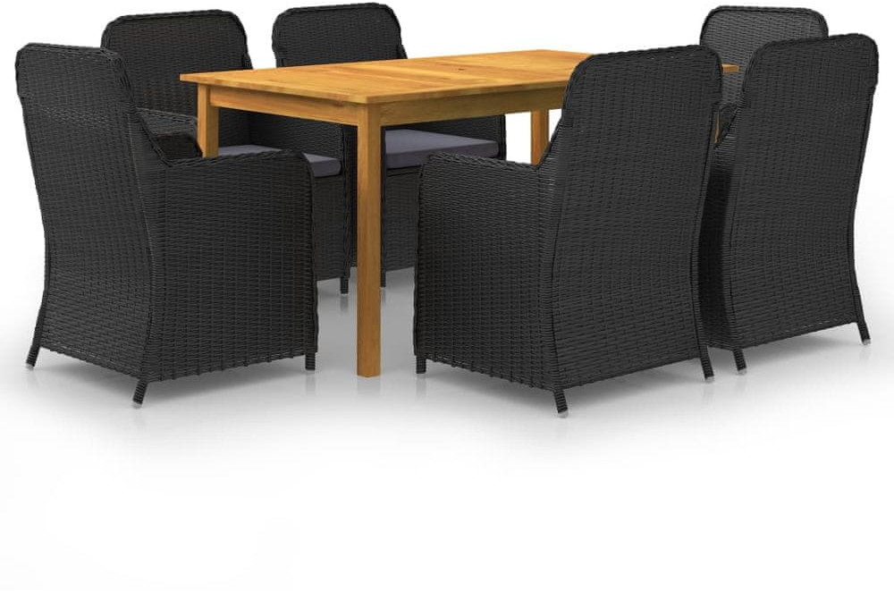 shumee shumee 7 częściowy zestaw mebli ogrodowych czarny