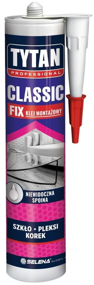 Tytan Klej montażowy Classic 290 ml szkło, pleksi, korek