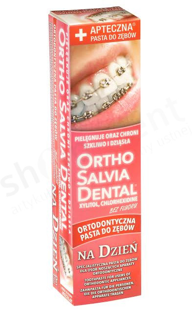 Ortho Salvia Dental Ortho Salvia Day - Pasta do zębów na dzień dla osób noszących aparaty ortodontyczne 75 ml 0000000230