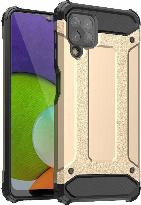 Hurtel Hybrid Armor pancerne hybrydowe etui pokrowiec Samsung Galaxy A22 4G złoty