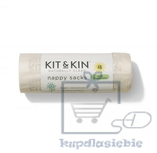 Kit And Kin KIT AND KIN Biodegradowalne bezzapachowe worki na zużyte pieluszki 60 szt