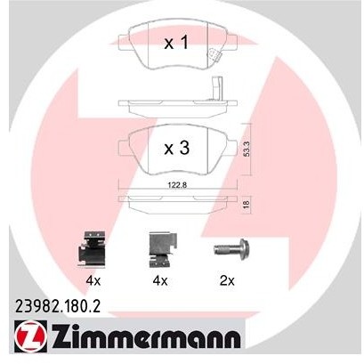 ZIMMERMANN Klocki hamulcowe - komplet 23982.180.2
