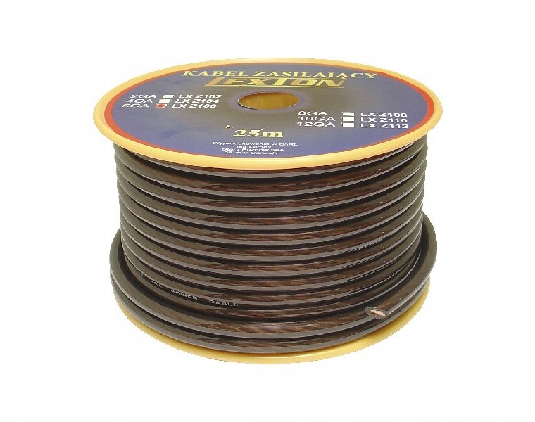 LEXTON Kabel zasilający 6GA/8mm Cca czarny |