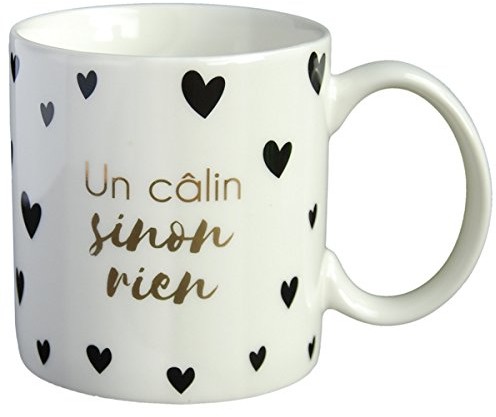 LA CARTERIE które tworzą carterie 76000584 °Câlin inny sposób nic nie filiżanka porcelana czarna/kolor złoty 11,6 x 9,5 x 8,2 cm 76000584