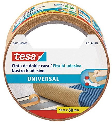 tesa TESA 56171  00005  02 podwójne stronicowej taśmy klejącej, uniwersalny, 10 m X 50 MM, przezroczysty