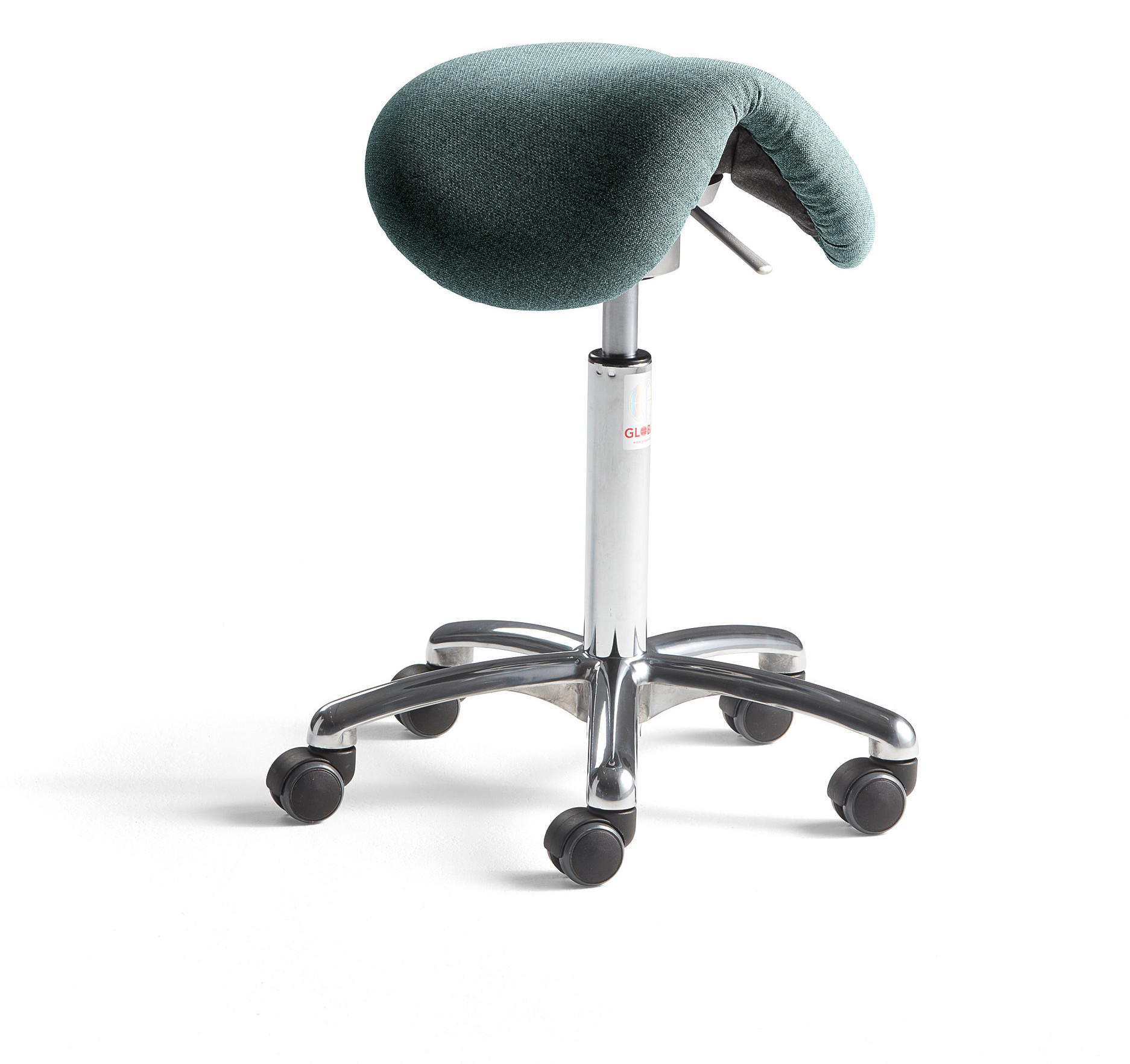 AJ Produkty Stołek siodłowy DERBY FLEX, tkanina, turkusowy