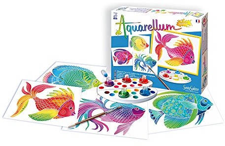 Sentosphere SentoSphere 3900046  aquarellum Junior ryby, zestaw do malowania, 4 ausmal obrazy SEN650A