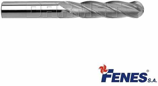 FENES Frez walcowy do matryc 4-ostrzowy, długi z czołem kulistym z chwytem walcowym DIN1889-BA L-H, HSS-E - 6MM - 0641-512-112-550