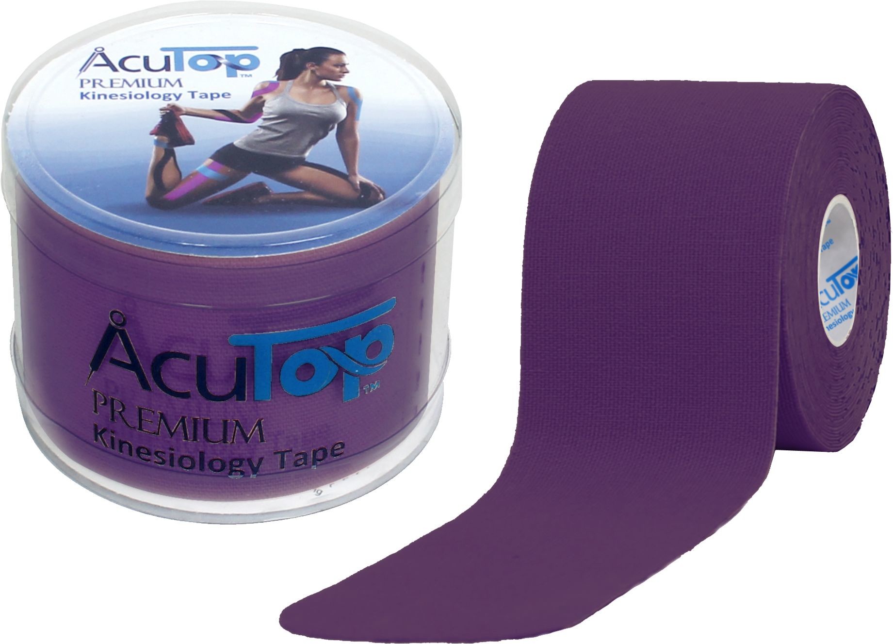 Tape Acutop AcuTop PREMIUM kinesiology KINESIO fioletowy + PUDEŁKO wielorazowe + INSTRUKCJA (atp purple) 0000001558
