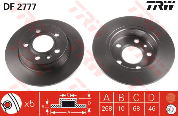 TRW Tarcza hamulcowa DF2777