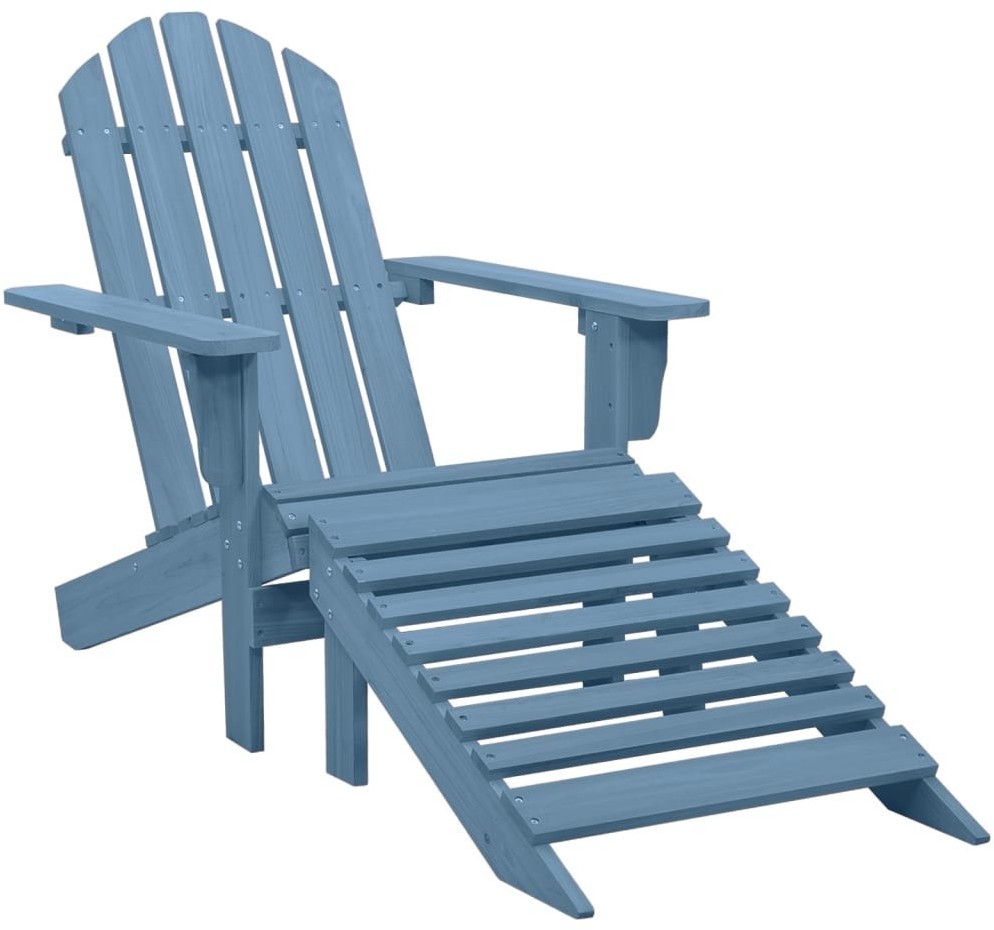vidaXL Krzesło ogrodowe Adirondack z podnóżkiem, jodłowe, niebieskie! 315865