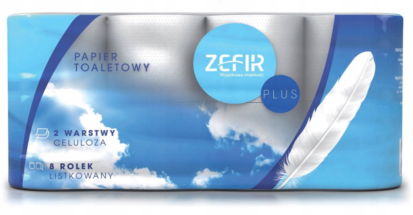 Zefir Papier toaletowy Plus 2 warstwy 8 rolek