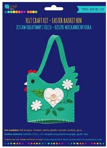 Zestaw kreatywny z filcu koszyk wielkanocny kura KSFI-241