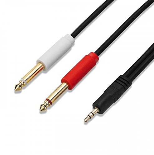 System-S System-S 3,5 mm wtyk Aux Trs na Dual 6,35 mm wtyczka mono stereo kabel audio
