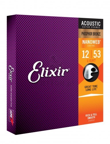 top ELIXIR STRINGS Struny do gitary akustycznej ELIXIR NANOWEB Phosphor Bronze 12-53 BA5E-758CF