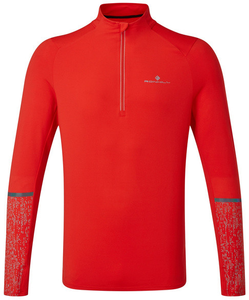 RONHILL RONHILL Bluza biegowa męska LIFE NIGHTRUNNER 1/2 ZIP czerwona
