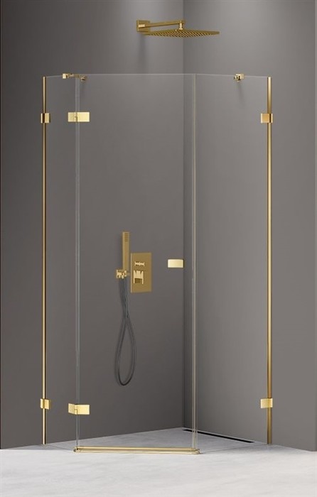 New Trendy Kabina pięciokątna 100x80 EXK-3849 Avexa Gold Shine EXK-3849