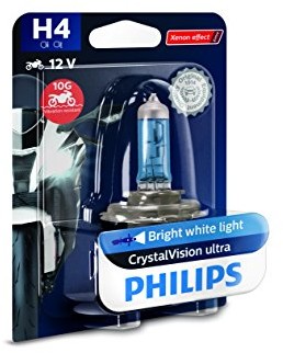 Philips 12342 cvubw CrystalVision Ultra Moto H4 motocykl-reflektor lampa, 1 sztuki 12342CVUBW
