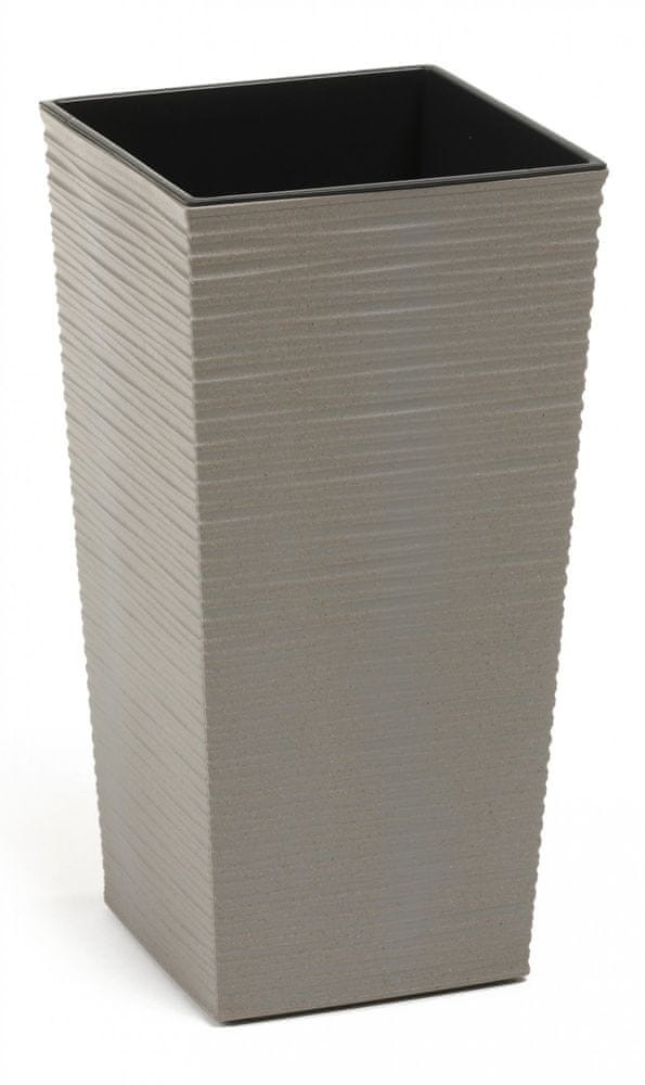 LAMELA doniczka Finezia Eco wood długa szara 400x400x750 mm