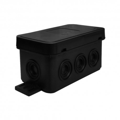 ViPlast Puszka natynkowa 038-05 8-wlotowa IP54 czarna 2827 038-05