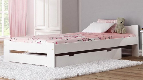 Magnat Meble Łóżko drewniane Niwa 90x200 BIAŁE