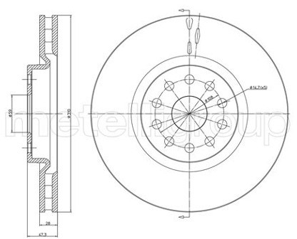 METELLI Tarcza hamulcowa 23-0506C