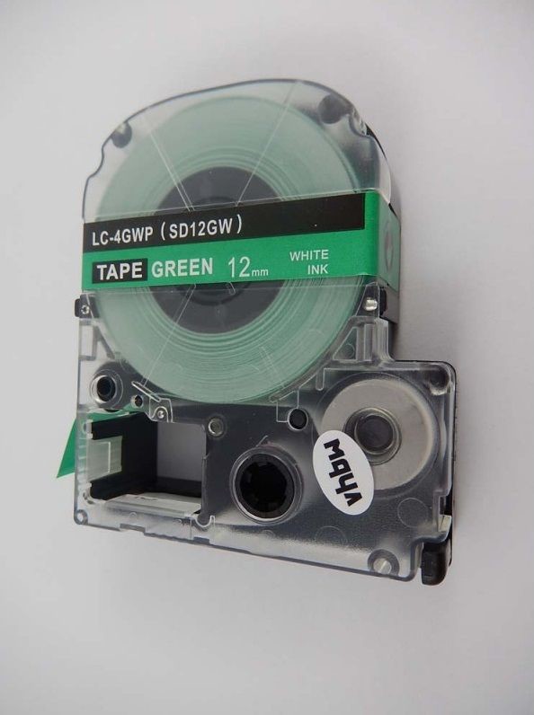 Epson LK-SD12GW, 12mm x 9m, biały druk / zielony podkład, taśma zamiennik