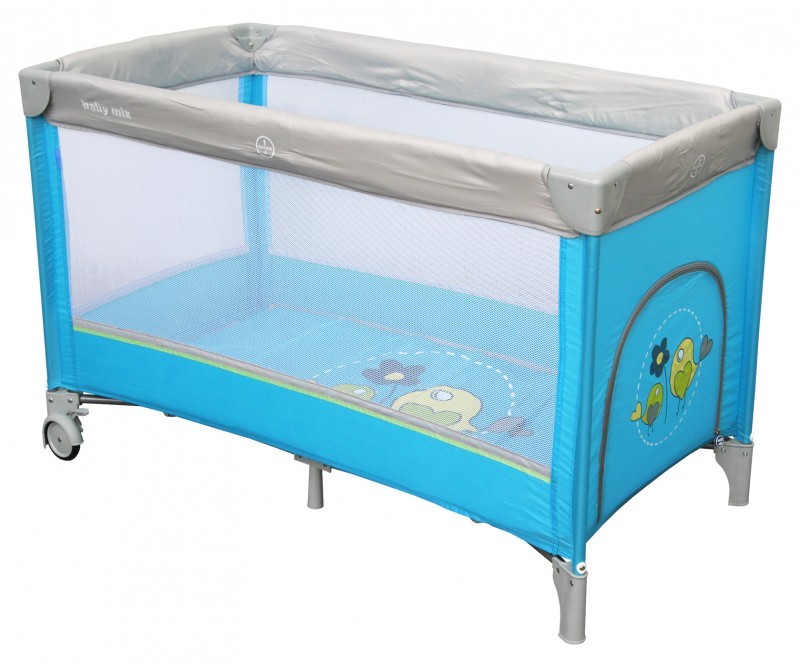 Baby Mix ŁÓŻECZKO PODRÓŻNE Wróbelki HR-8052-184 BLUE 120/60 43923