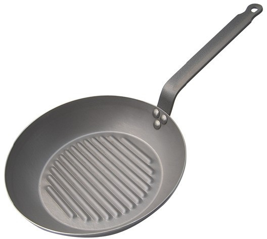 De Buyer Patelnia ze stali węglowej, grillowa, okrągła Carbon Plus 30 cm D-5530-30 D-5530-30