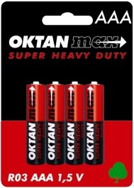 Oktan Oktan baterie cynkowe AAA R03 1,5V 4szt.