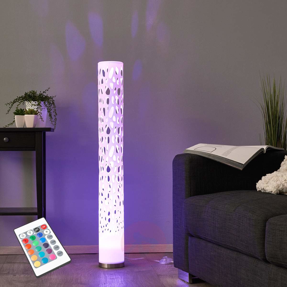 Lampenwelt Dekoracyjna lampa stojąca LED RGB ALISEA
