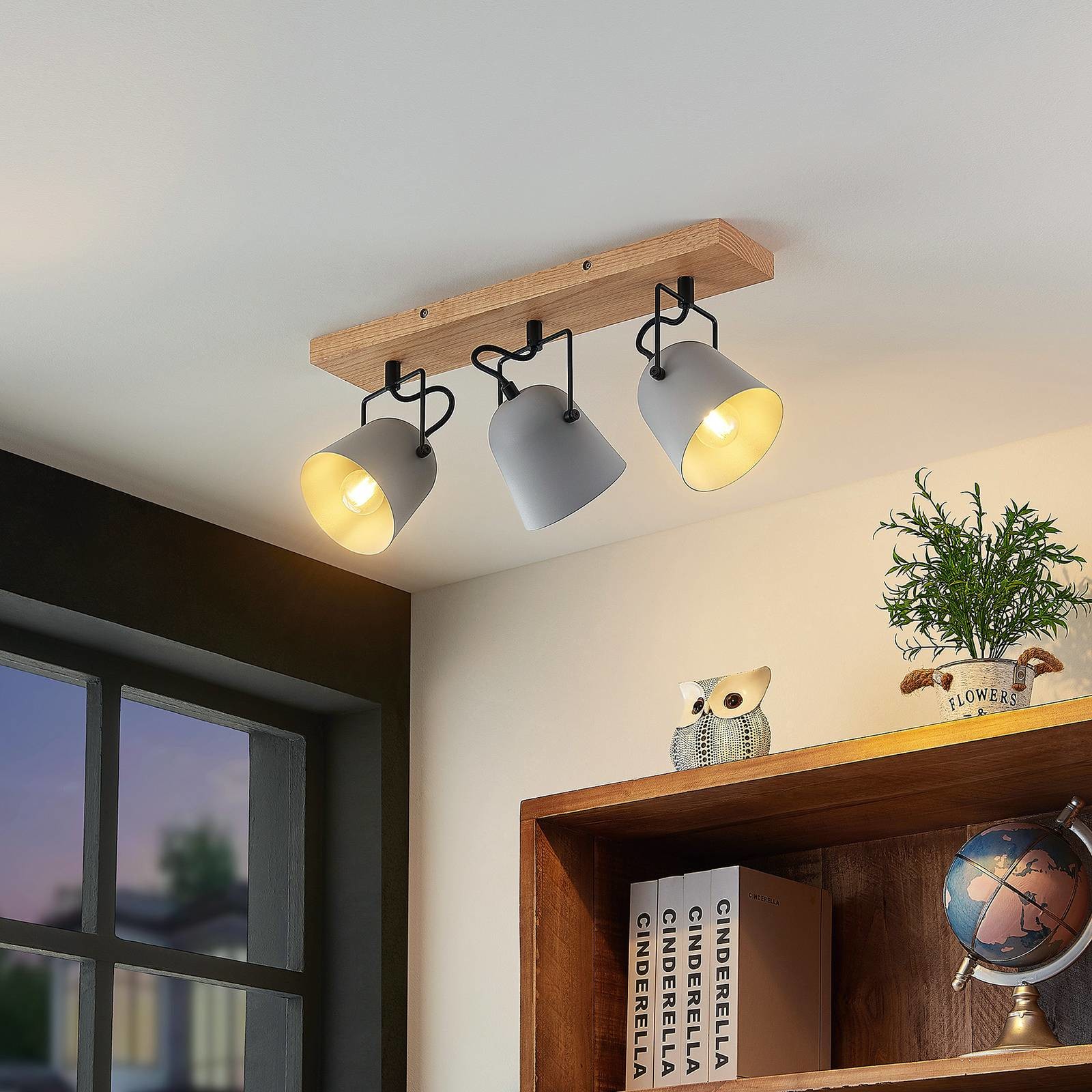 Lindby Adalin lampa sufitowa, 3-punktowa, szara