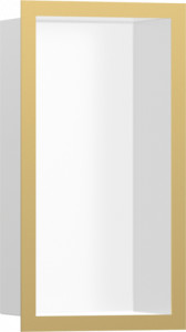 Hansgrohe 56096990 XtraStoris Individual Wnęka ścienna biały matowy z ozdobną ramą 30 x 15 x 10 cm złoty optyczny polerowany
