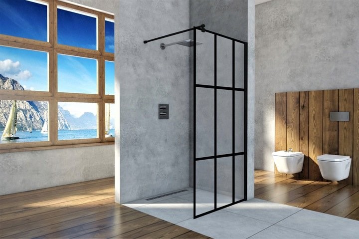 Sea-horse Ścianka prysznicowa 90 cm Nero Loft czarny mat BK251T09A6