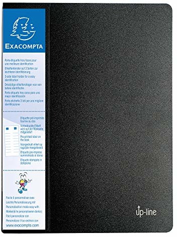 Exacompta Exacompta 88101E teczka z trwałego PP 800 z 10 koszulkami i etykietą na 3 stronach, format DIN A4, czarna 88101E