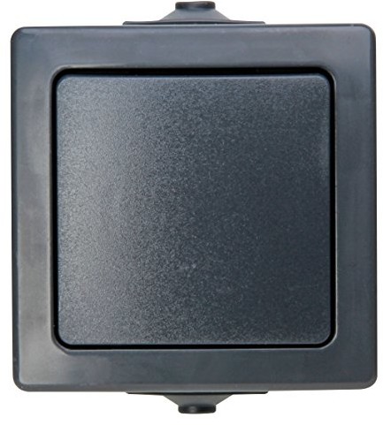 Kopp 565615002 Nautic uniwersalny wyłącznik (wyłącznik i przełącznik wymienny), natynkowy, włącznik światła do wilgotnych pomieszczeń, 250 V (10A), IP44, antracyt